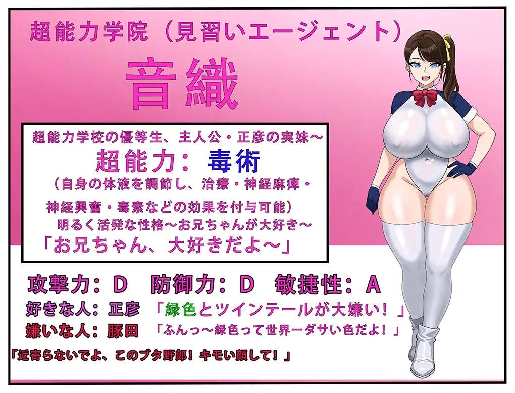 音织身穿学院特工制服的毒系能力档案
